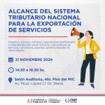 Capacitarán a representantes del sector privado en alcance del sistema tributario nacional para la exportación de servicios